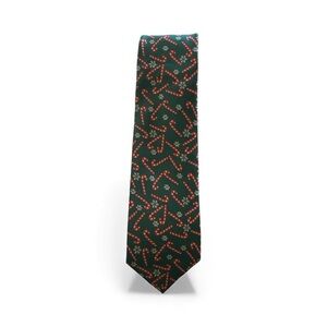 HISDERN Festive Green and Red Candy Cane Tie Holiday Christmas Mens Accessories